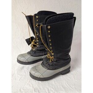White's Boots Snow PAC Mens 8 Black Tall Insulated Liner Leather Rubber Cork Btm